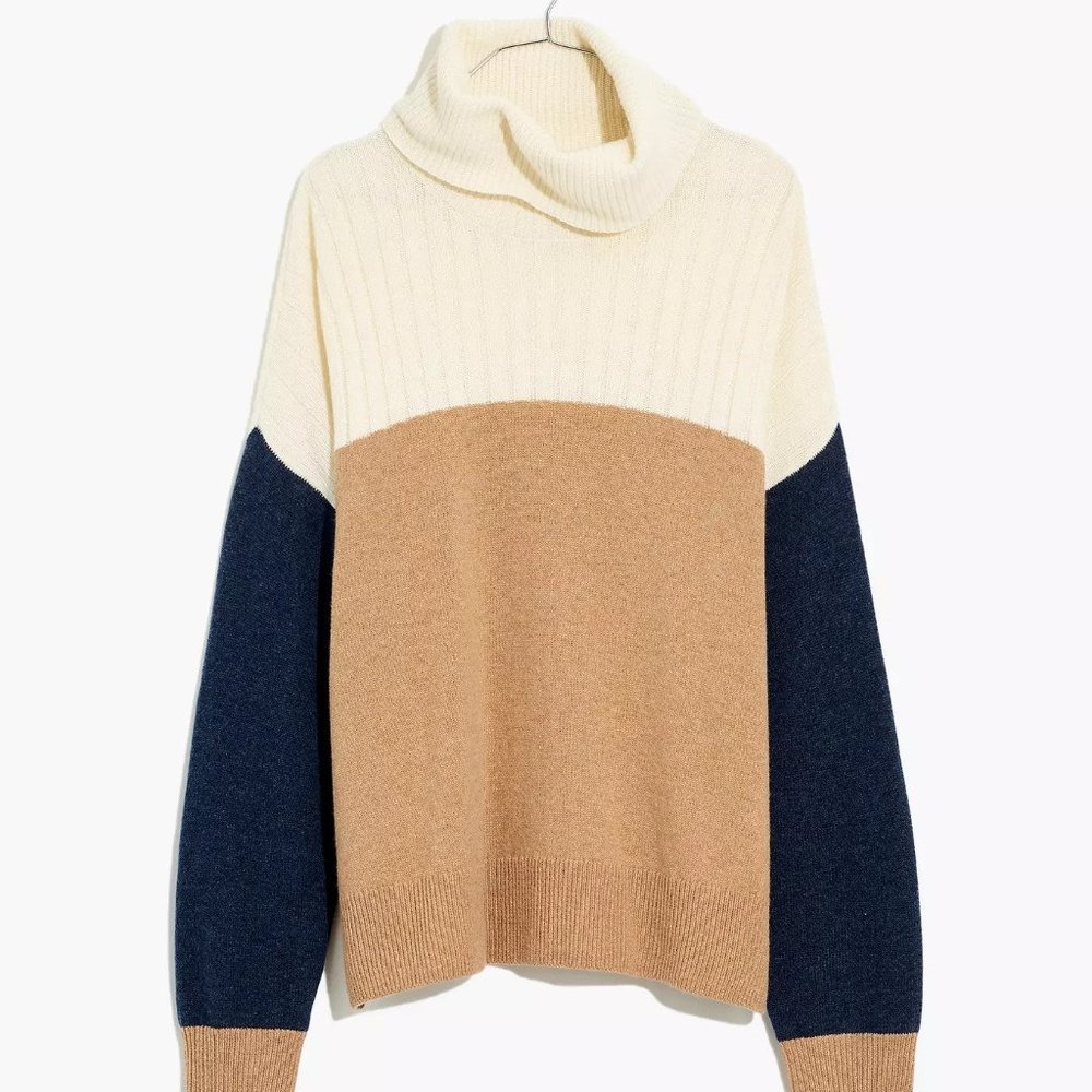 [NWT] Madewell Wool Colorblock Turtleneck Sweater